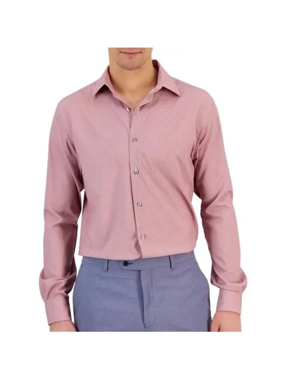 Alfani Men's Slim Fit 4-Way Stretch Geo-Print Dress Shirt Size 14-14.5 32/33 $65